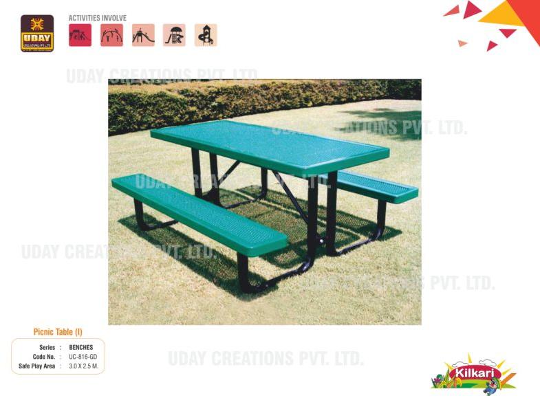 Plain Rectangular Picnic Table, for Garden Use, Feature : Waterproof, Shiney, Rust Proof, Non Breakable