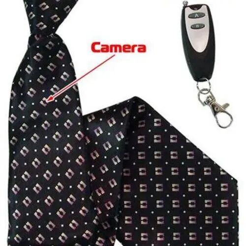 Spy Neck Tie Camera, Color : Black