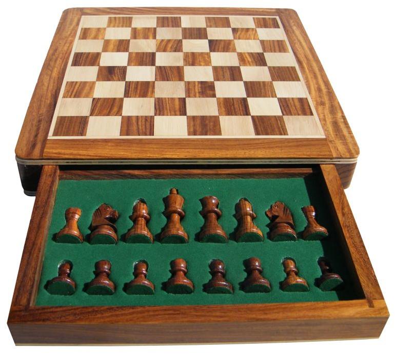 Brown magnetic chess set Square shape Drawer, for Durable, Packaging Type : Cardboar Box