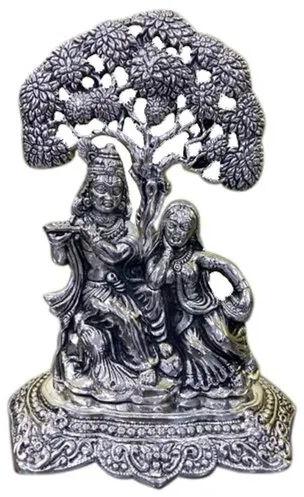 Aluminium Metal Radha Krishna Statue, Size/Dimension : 14X8.5X19 cm