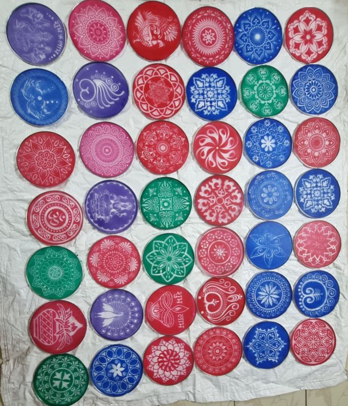 Circular Rangoli Stencils, For Decoration, Home Use, Pattern : Printed