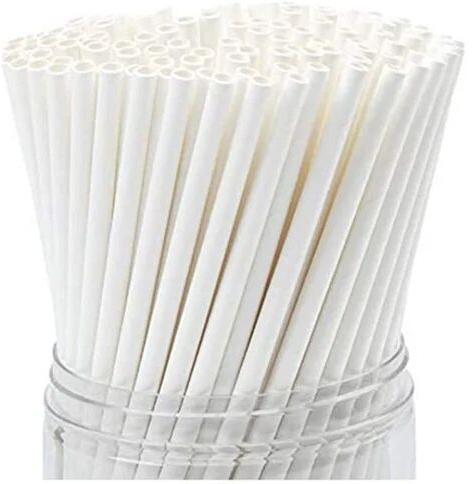 Plain Paper drinking straws, Color : White