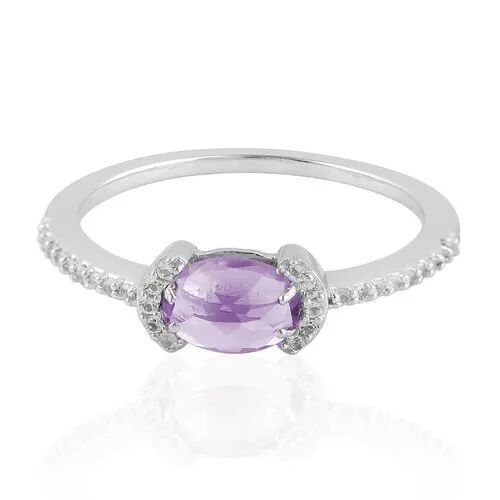 Silver Amethyst Topaz Women Ring, Size : US-7