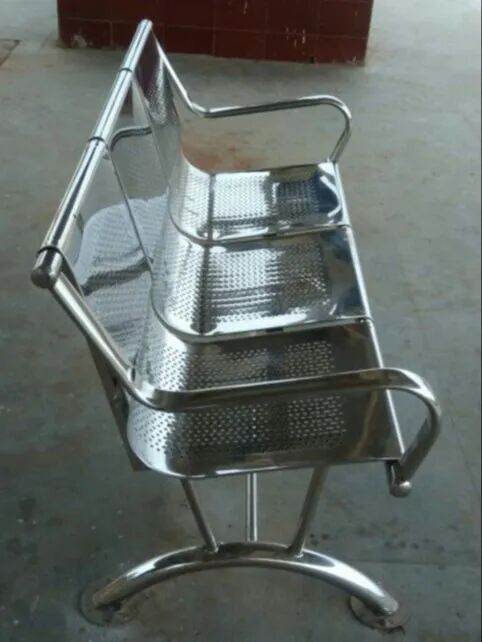 Silver Stainless Steel Waiting Chair