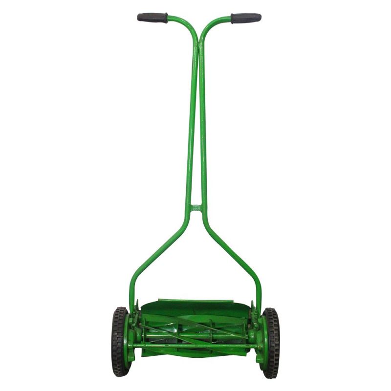 Green Metal Wheel Type Lawn Mower, for Grass Cutting, Tyre Type : Tubed
