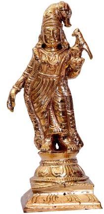 5 Inch Bronze Panchaloha Andal Statue, for Home, Feature : Perfect Shape, Easy To Place, Complete Finishing
