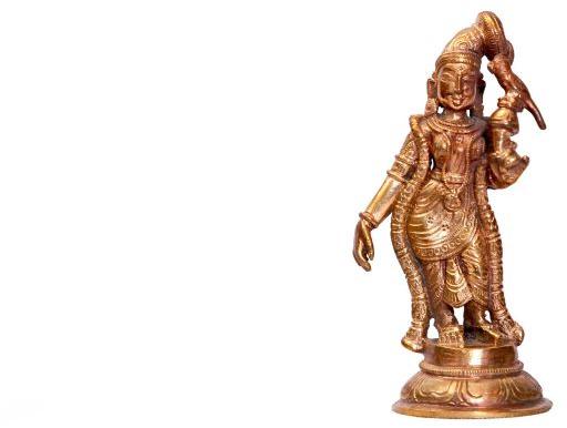 4 Inch Bronze Panchaloha Andal Statue