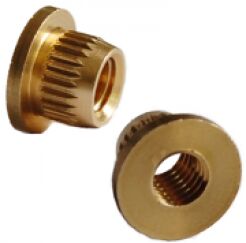 Polished Brass Knock-in Inserts, Shape : Round