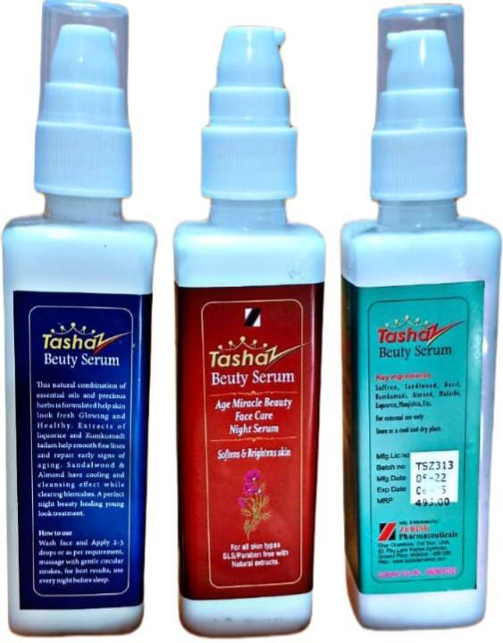 Tashaz Beauty Serum, for Overnight, Packaging Type : Plastic Bottle