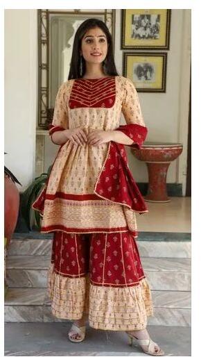 Cotton Ladies Sharara Set, Occasion : Party Wear