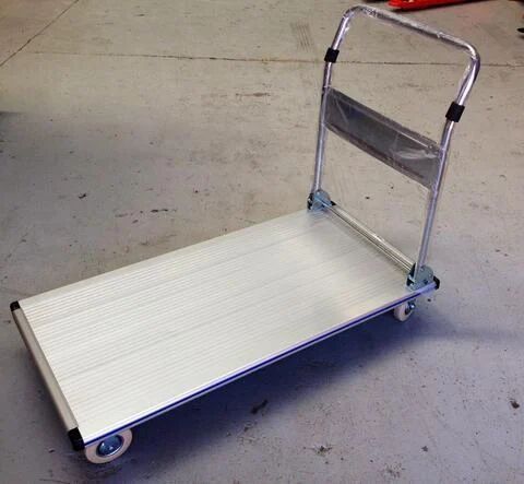 Stainless Steel Foldable Platform Trolley, Color : silver