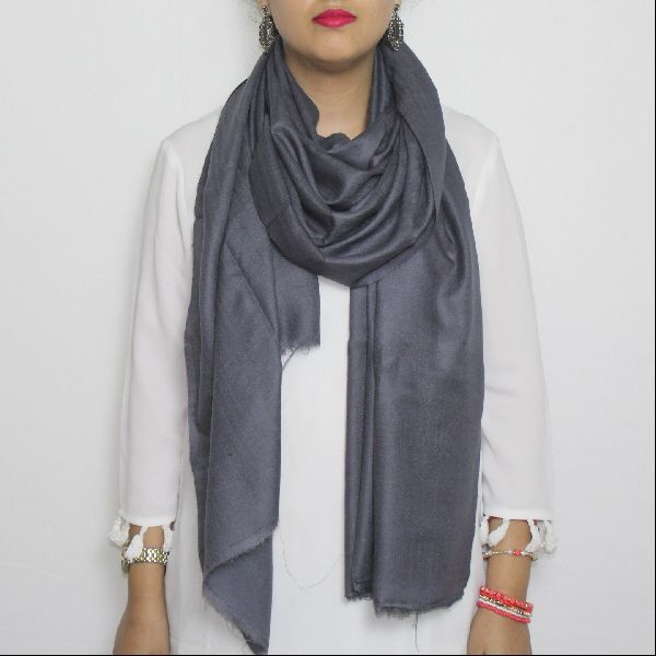 Grey Colored Handwoven Pashmina Stole