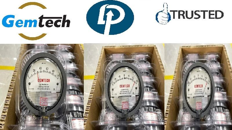 GEMTECH Differential Pressure Gauge Range 0-5 Kilopascals