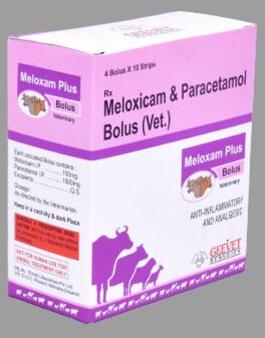 Meloxam Plus Meloxicam & Paracetamol Bolus, for Antibiotic, Packaging Type : Strip