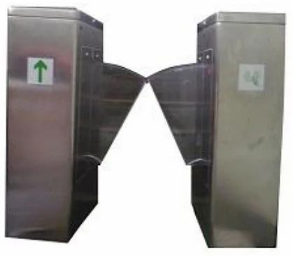 Silver Automatic Stainless Steel Flap Barrier Turnstile