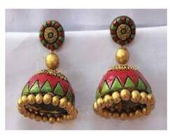 Polished Terracotta Jhumkas, Occasion : Casual Wear