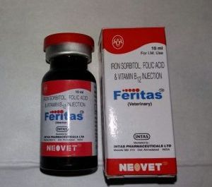 Feritas Injection, For Veterinary, Packaging Type : Glass Bottle