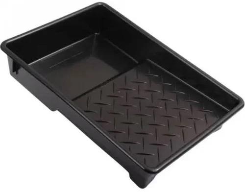 Black Rectangular Plastic Paint Roller Tray