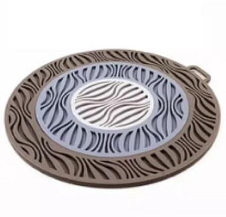 Round Silicone Tea Coaster, for Home, Color : Brown