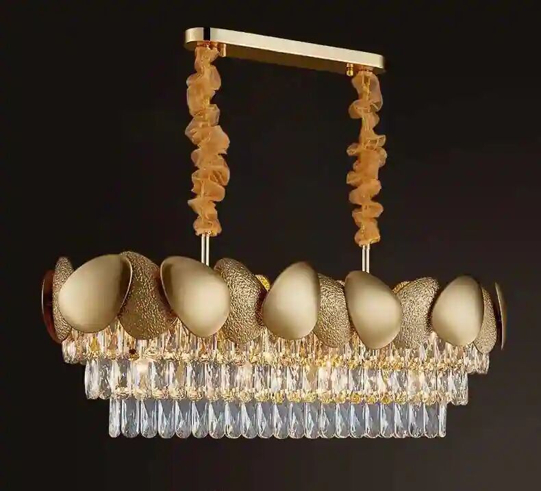 Crystal Golden Finish Chandelier, for Home