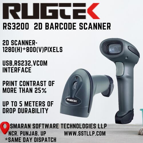 Rugtek Barcode Scanner, Connectivity Type : Wired(Corded)