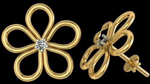 Floral Design Swarovski Crystal Diamond Earring