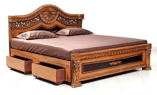 Polished wooden bed, for Home, Hotel, Feature : Easy To Place, Quality Tested