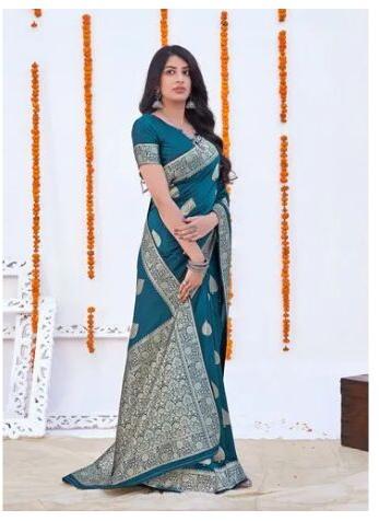 Embroidered Silk Brasso Saree, Occasion : Party Wear