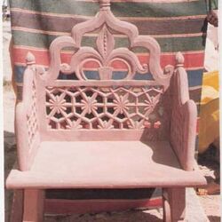 Red Sandstone Chair, for Garden, Style : Modern