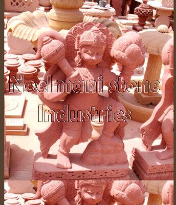 Red Stone Hanuman Ji Statue, for Decoration, Size : 4feet, 6feet