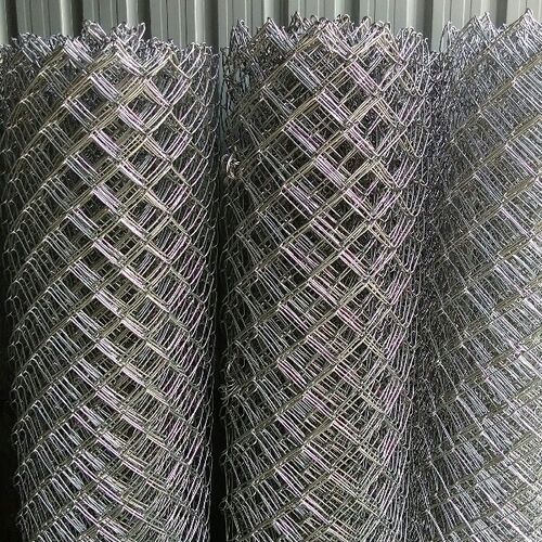 Galvanized Iron GI Chain Link Mesh, Color : Silver