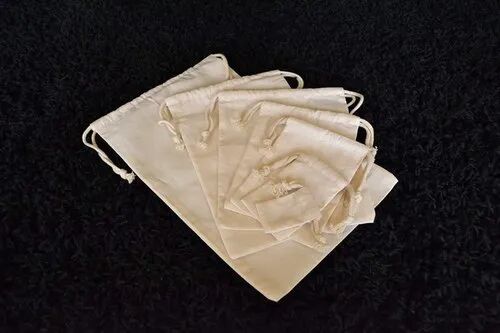 Plain Cotton Muslin Bags, Color : White
