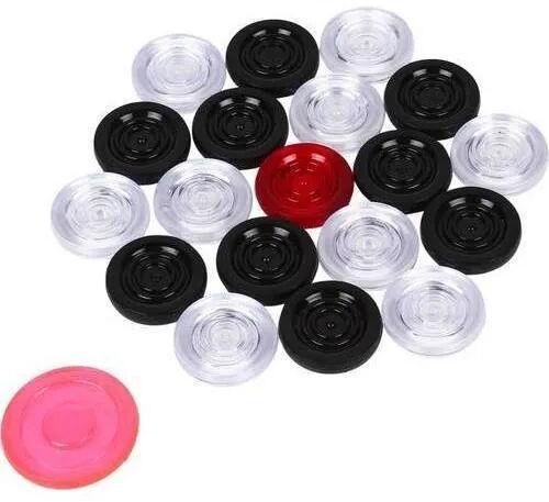 Plastic Carrom Coin, Color : White, Black, Red
