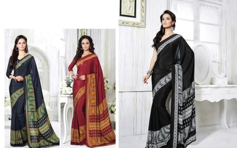 Designer Bridal Net Saree, Color : Black, Red