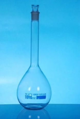 Adarsh International Borosilicate Glass Volumetric Flask, for Laboratory, Packaging Type : Box