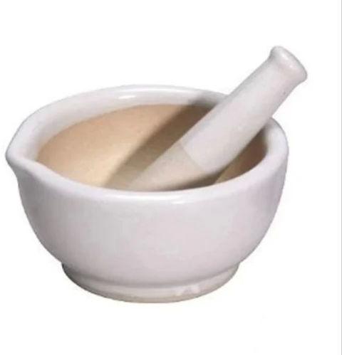 Adarsh International Porcelain Pestle And Mortar, for Laboratory, Color : White