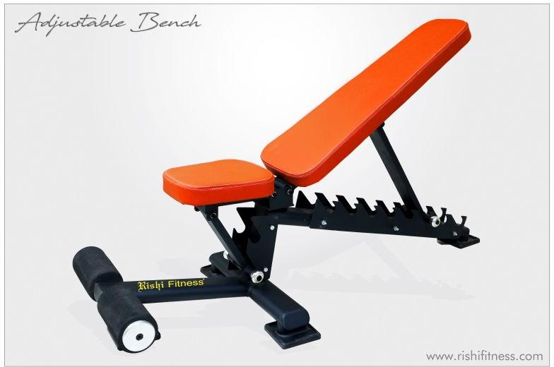 Rishi Fitness Polished Stainless Steel Adjustable Bench, for Gym, Feature : High Utility, Strong Flexible