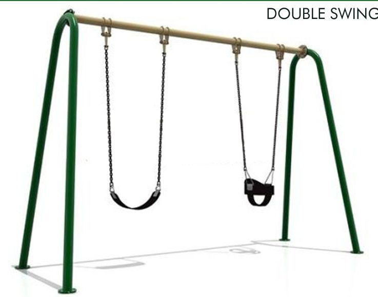 Polished Mild Steel Double Swing, for Garden, Park, Feature : Attractive Designs, High Strength