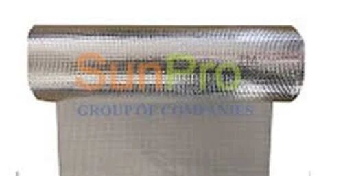 Silver Aluminium Laminated Fiberglass Fabric, For Industrial, Pattern : Plain