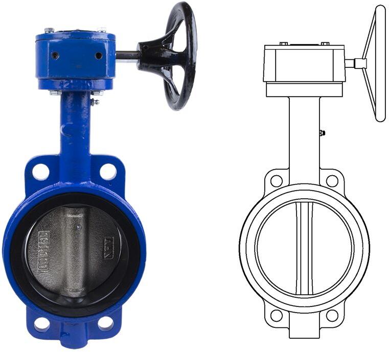 Wafer Style Butterfly Valves Gear Operator (Series BV-H)