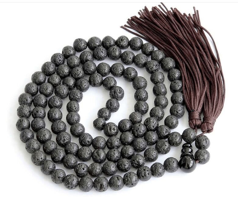 Polished Black Lava Beads Mala, Length : 0-10 Inches, 10-20 Inches