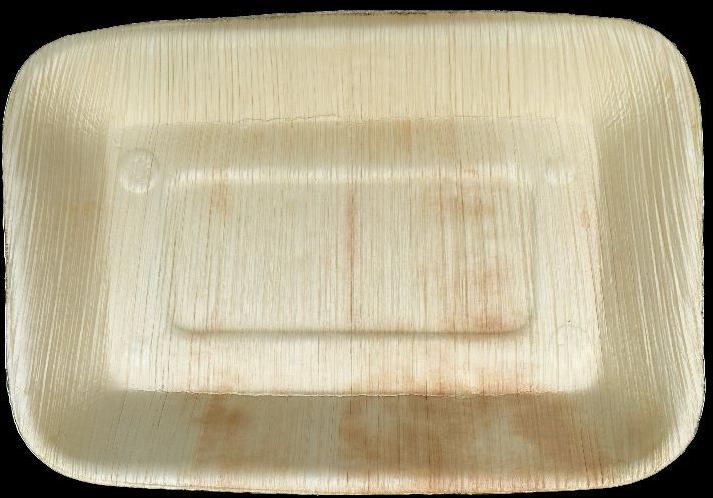 Areca Leaf 10x6 Deep Rectangle Tray, for Serving Food, Feature : Biodegradable, Disposable, Eco Friendly
