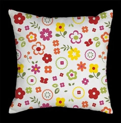 Cotton Flower Print Viscose Cushion Cover, Size : 16 X 16 inch