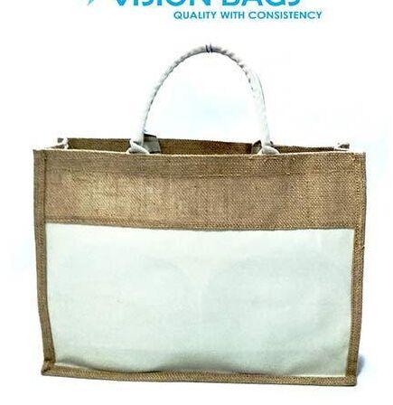 Plain Jute Carry Bag, Size : 14x12 inch