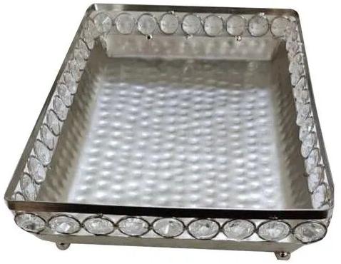Rectangle Metal Serving Tray, Color : White