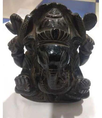 Agate Stone Black Lord Ganesh Statue, Packaging Type : Box