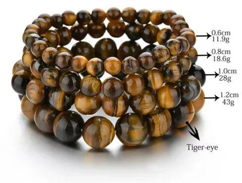 Tiger Eye Bracelet, for Reiki, Color : Brown