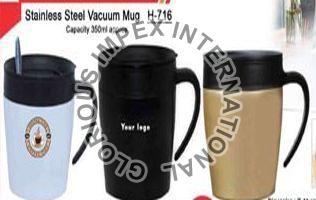 Glossy Plain Stainless Steel Vacuum Mug, for Office, Home, Gym, School