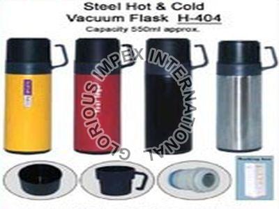 Steel Vacuum Flask With Cup, for Maintain Liquid Tempreture, Feature : Easily Washable, Good Look, Impeccable Finish