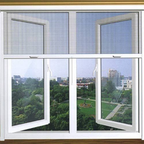 UPVC Sliding Mosquito Net Window, for Home, Hotel, Office, Frame Color : White